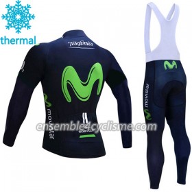 Tenue Maillot M/L + Collant à Bretelles 2017 Movistar Team Hiver Thermal Fleece N001